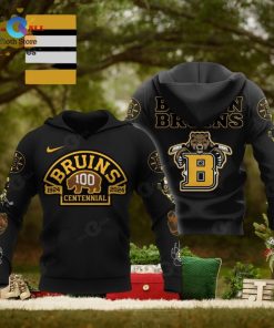 HOT NHL Boston Bruins 100 Centennial Mascot 1924 2024 Black Hoodie 3D