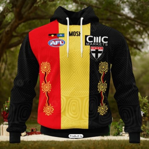HOT Personalized AFL St Kilda Football Club Special Indigenous Design Hoodie Sweatshirt 3D