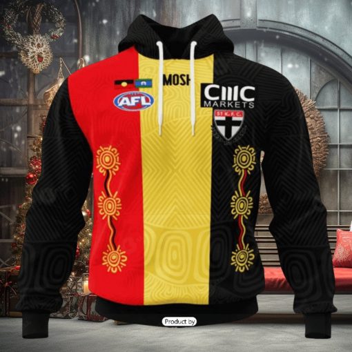 HOT Personalized AFL St Kilda Football Club Special Indigenous Design Hoodie Sweatshirt 3D