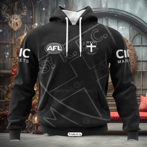 HOT Personalized AFL St Kilda Football Club Special Monochrome Design Hoodie Sweathoodie, sweater, longsleeve, shirt v-neck, t-shirt 3D