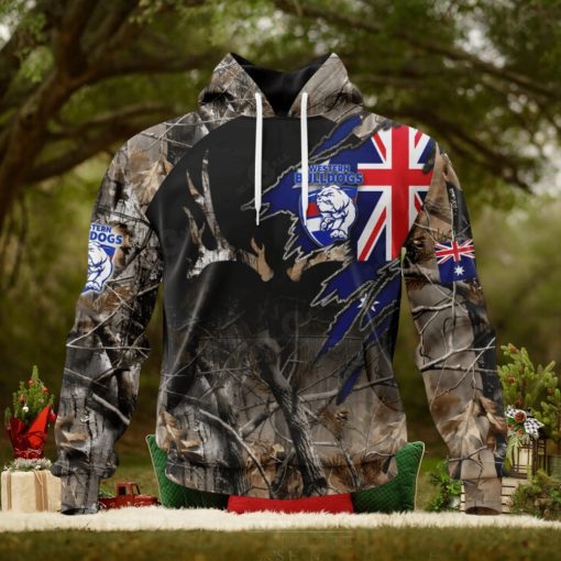 HOT Personalized AFL Western Bulldogs Special Camo Realtree Hunting Hoodie Sweatshirt 3D