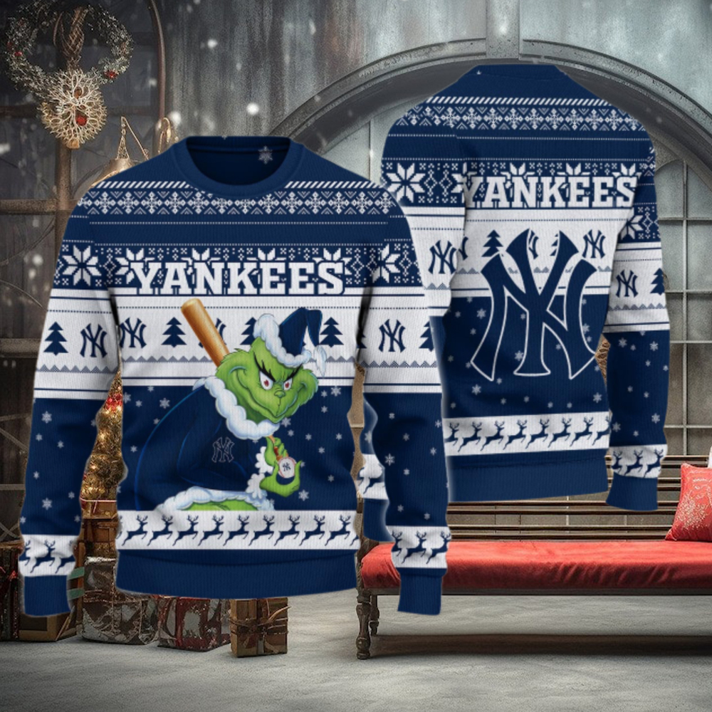 New York Yankees Grinch Christmas Ugly Sweater New York Yankees Grinch Christmas Ugly Sweater