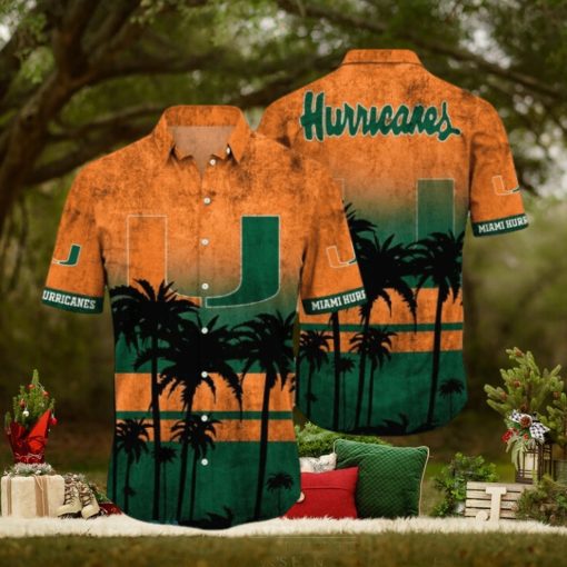 Miami Hurricanes Logo Coconut Tropical Hawaiian Shirt Beach Gift For Fans