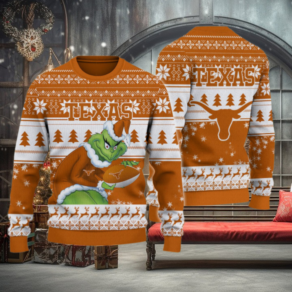 Texas Longhorns Grinch Ugly Christmas Sweater Texas Longhorns Grinch Ugly Christmas Sweater