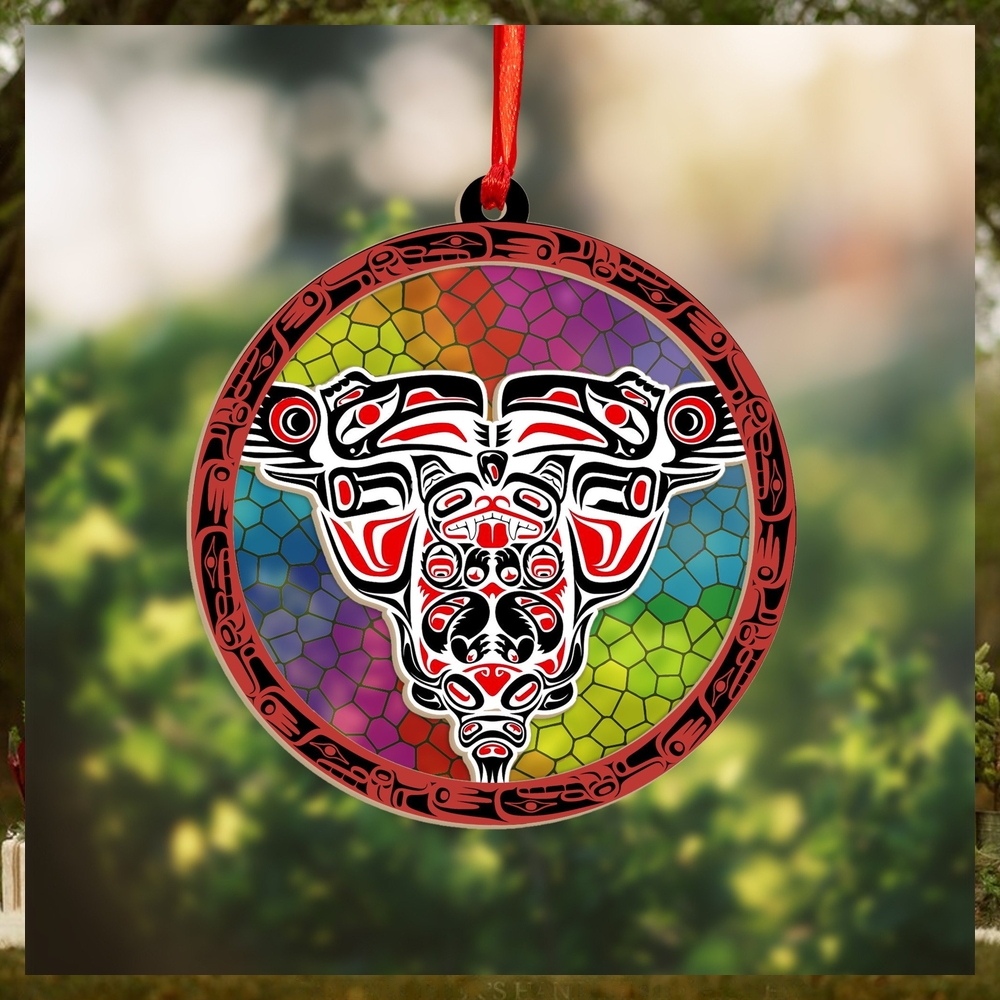 Haida Art Symbolism Suncatcher Ornament Northwest Coast Unique Christmas Ornaments Haida Art Symbolism Suncatcher Ornament Northwest Coast Unique Christmas Ornaments