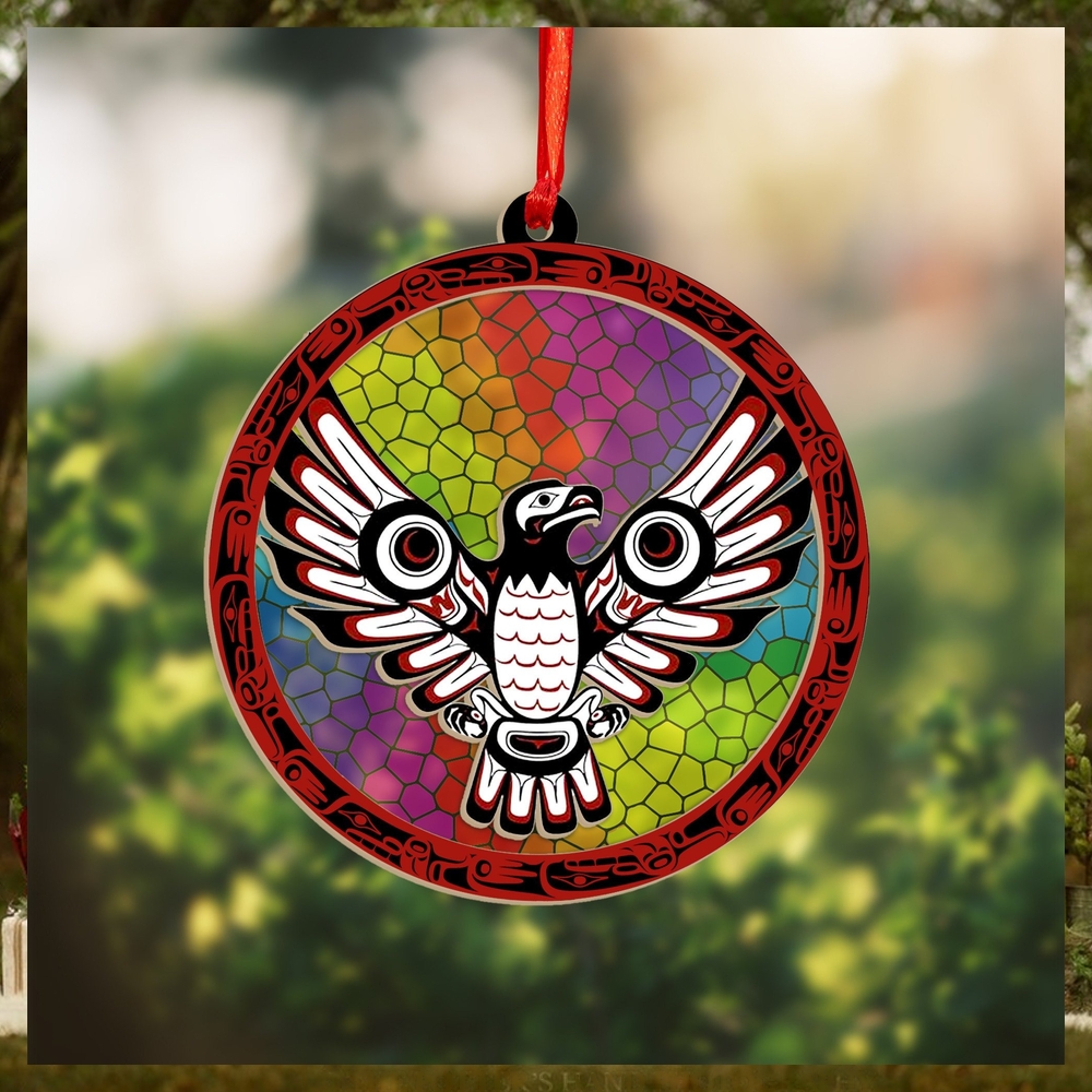 Haida Eagle Art Northwest Coast Suncatcher Ornament Christmas Tree Ornaments Haida Eagle Art Northwest Coast Suncatcher Ornament Christmas Tree Ornaments