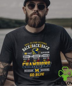 Hail To The Victors Back To Back To Back 2021 2022 2023 Champions Michigan Wolverines T Shirt