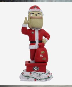 Hairy Dawg Georgia Bulldogs Santa Mascot Bobblehead Ornament