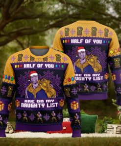 Half of You Are On The Naughty List Thanos Marvel Ugly Christmas Sweater