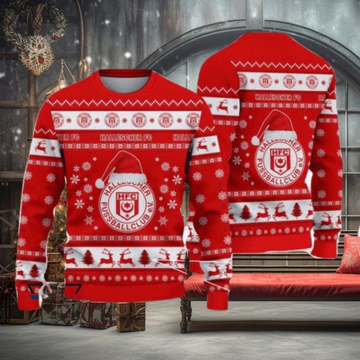 Hallescher FC Surf Bundesliga Logo Team Design Ugly Christmas Sweater For Fans Gift