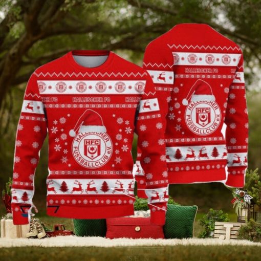 Hallescher FC Surf Bundesliga Logo Team Design Ugly Christmas Sweater For Fans Gift