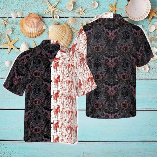 Halloween Blood Gothic Hawaiian Shirt Horror Button Up Shirt Halloween Gifts For Adults