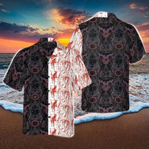 Halloween Blood Gothic Hawaiian Shirt Horror Button Up Shirt Halloween Gifts For Adults