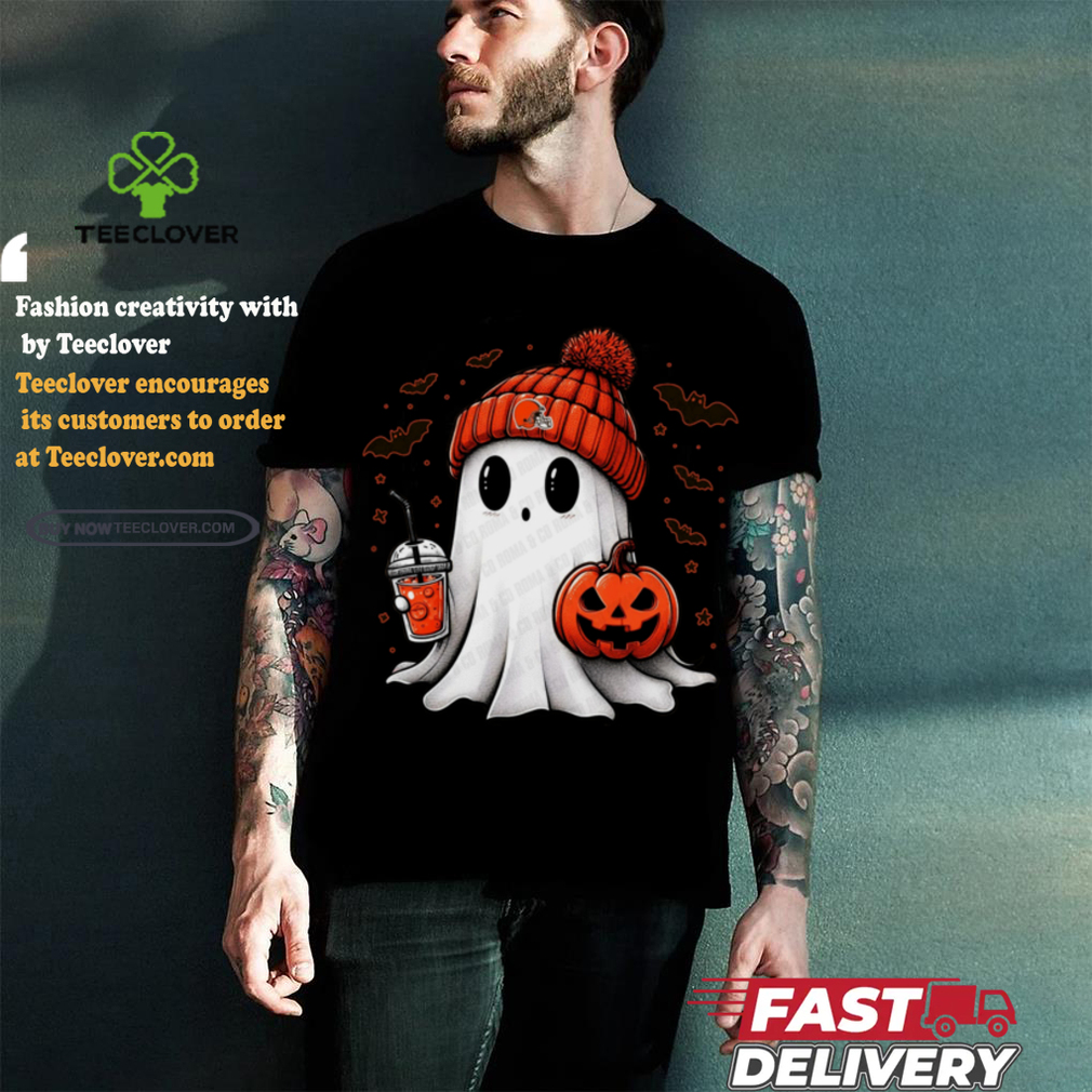 Halloween Cleveland Browns NFL Football Fan Ghost with Pumpkin shirt Halloween Cleveland Browns NFL Football Fan Ghost with Pumpkin shirt