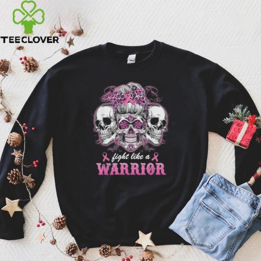 Halloween Fight Like A Warrior Sugar Skull Ladies T Shirt