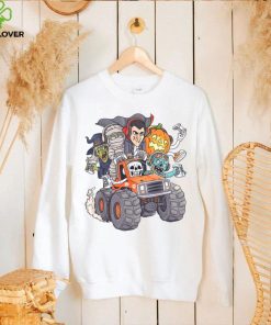 Halloween Gamer Skeleton Zombie Monster Truck Boys Kids T Shirt