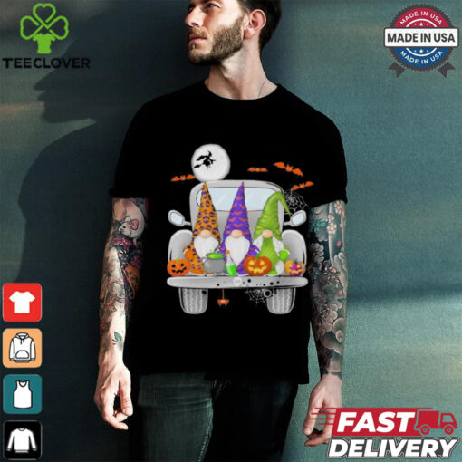 Halloween Gnomes With Truck Cute Gnomes Happy Shirt