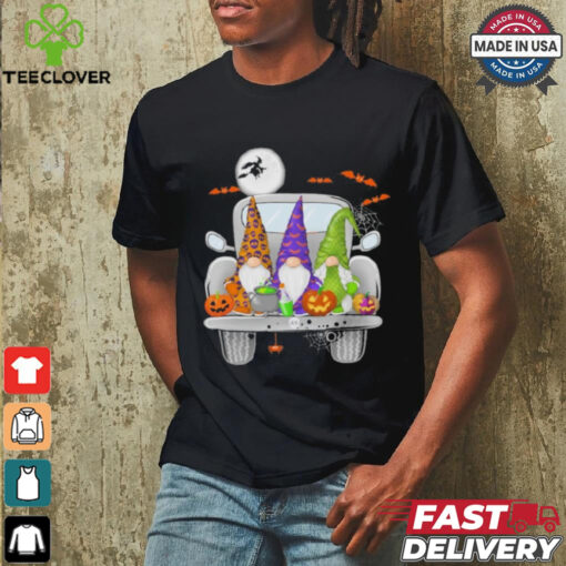 Halloween Gnomes With Truck Cute Gnomes Happy Shirt