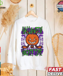 Halloween Hockey Time With Spooky Pumpkin shirt