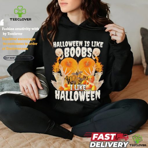 Halloween Is Like Boobs I Like Halloween Retro Shirt