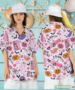 Halloween Mean Ghouls Hawaiian Shirt Funny Mean Girls Hawaii Shirt Pink Halloween Ghosts Aloha Shirt