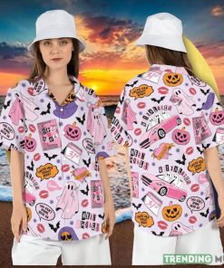 Halloween Mean Ghouls Hawaiian Shirt Funny Mean Girls Hawaii Shirt Pink Halloween Ghosts Aloha Shirt