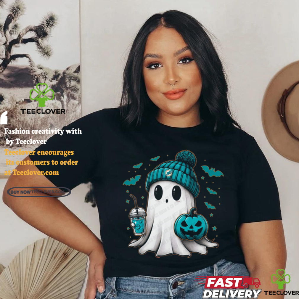 Halloween Miami Dolphins NFL Football Fan Ghost with Pumpkin shirt Halloween Miami Dolphins NFL Football Fan Ghost with Pumpkin shirt