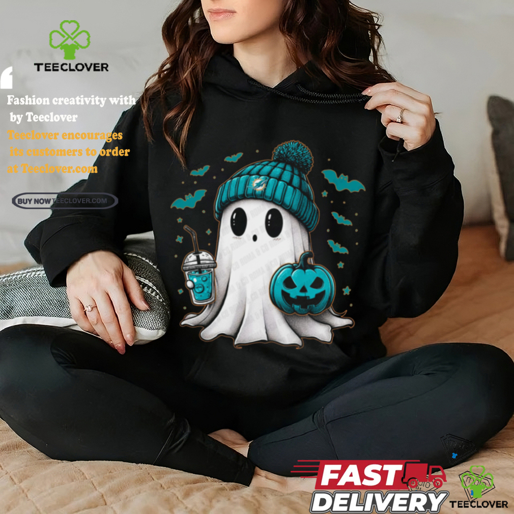 Halloween Miami Dolphins NFL Football Fan Ghost with Pumpkin shirt Halloween Miami Dolphins NFL Football Fan Ghost with Pumpkin shirt
