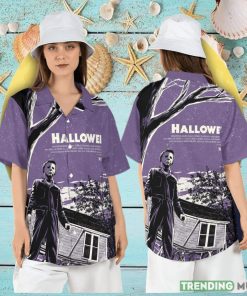 Halloween Michael Myers Hawaiian Shirt Horror Killer Button Shirt Scary Movie Aloha Shirt Horror Beach Hawaii Shirt