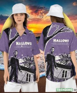 Halloween Michael Myers Hawaiian Shirt Horror Killer Button Shirt Scary Movie Aloha Shirt Horror Beach Hawaii Shirt