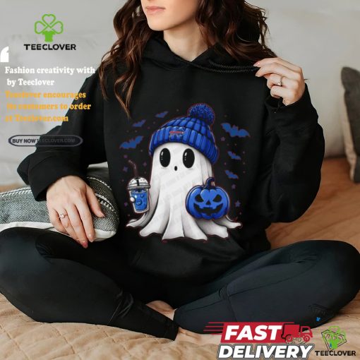 Halloween NFL Buffalo Football Fan Ghost with Pumpkin hoodie, sweater, longsleeve, shirt v-neck, t-shirt