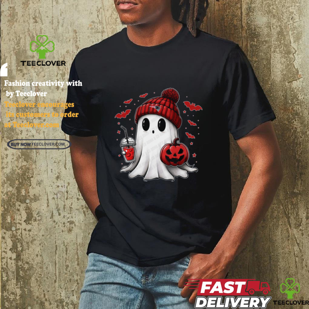 Halloween New England Patriots NFL Football Fan Ghost with Pumpkin shirt Halloween New England Patriots NFL Football Fan Ghost with Pumpkin shirt