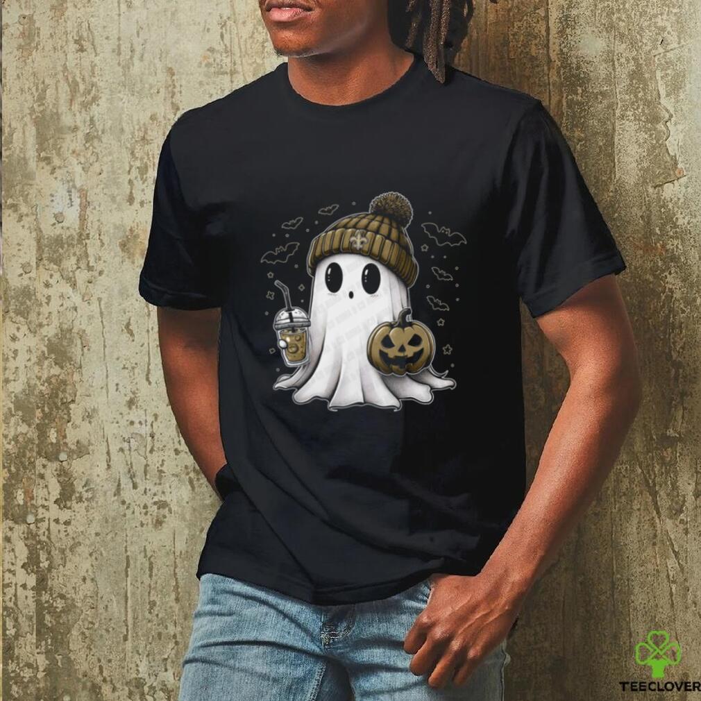 Halloween New Orleans Saints NFL Football Fan Ghost with Pumpkin shirt Halloween New Orleans Saints NFL Football Fan Ghost with Pumpkin shirt