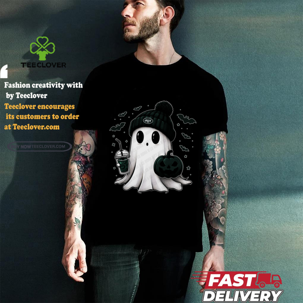 Halloween New York Jets NFL Football Fan Ghost with Pumpkin shirt Halloween New York Jets NFL Football Fan Ghost with Pumpkin shirt
