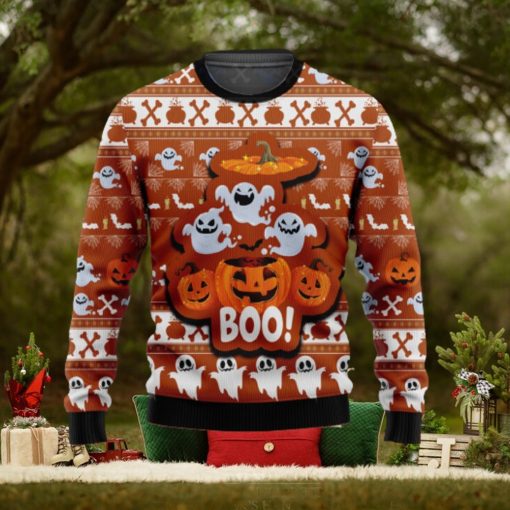 Halloween Party Funny Ghosh Boo Pumpkin Halloween Ugly Christmas Sweater Unisex 3D Sweater Christmas Gift