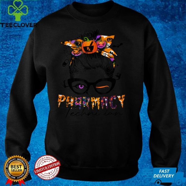 Halloween Pharmacy Tech Costume Messy Bun Hair Woman T Shirt