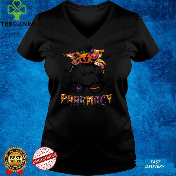 Halloween Pharmacy Tech Costume Messy Bun Hair Woman T Shirt
