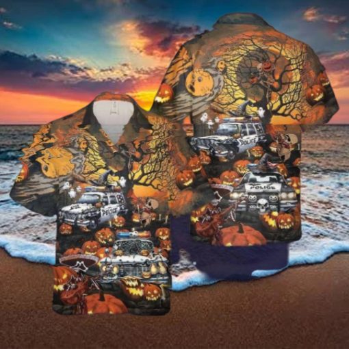 Halloween Police Car Hawaiian Shirt