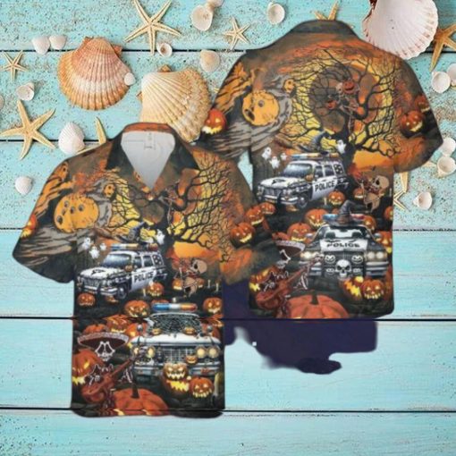 Halloween Police Car Hawaiian Shirt