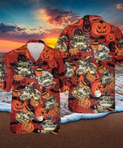 Halloween School Bus Hawaiian Shirt