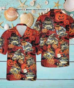 Halloween School Bus Hawaiian Shirt