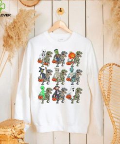 Halloween Skeleton Zombie Riding Mummy T Rex Vampire Boys T Shirt