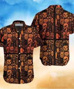 Halloween Skull Pumpkin Hawaiian Shirt For Men Women Adult