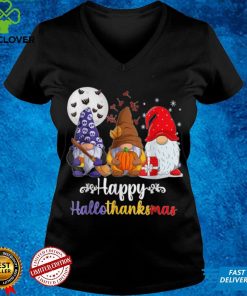 Halloween Thanksgiving Christmas Happy HalloThanksMas Gnomes T Shirt 5 tee