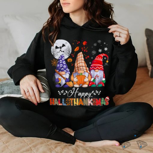Halloween Thanksgiving Christmas Happy HalloThanksMas Gnomes T Shirt
