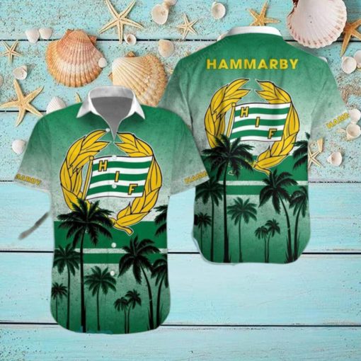 Hammarby Fotboll Palm Tree Green Logo Hawaiian Shirt Impressive Gift