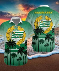 Hammarby Fotboll Palm Tree Green Logo Hawaiian Shirt Impressive Gift