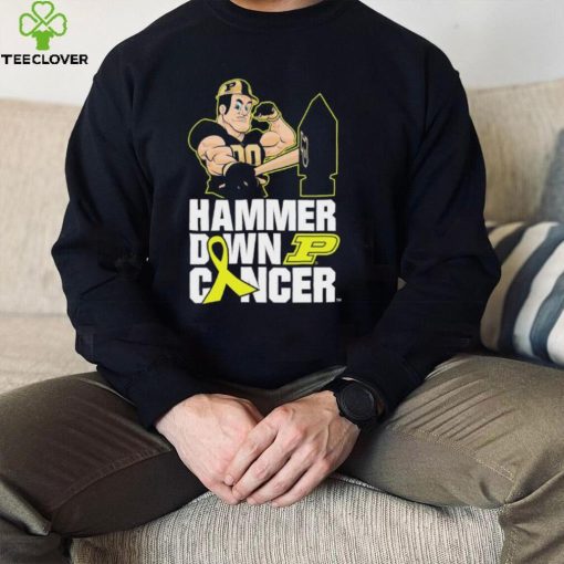 Hammer Down Cancer Purdue Boilermakers T Shirt