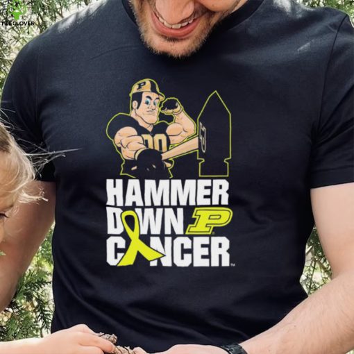 Hammer Down Cancer Purdue Boilermakers T Shirt