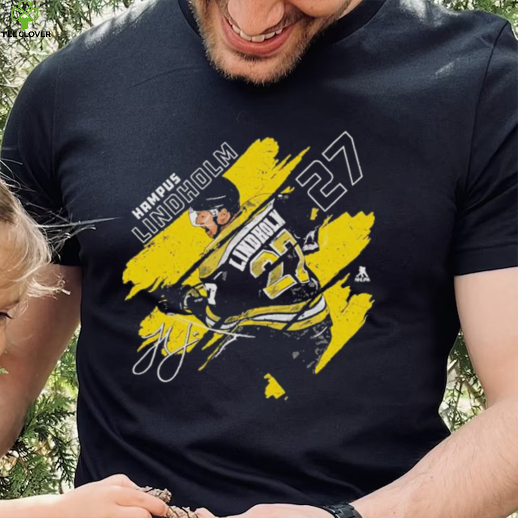 Hampus Lindholm Boston Bruins Stripes Signature shirt Hampus Lindholm Boston Bruins Stripes Signature shirt